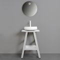 Složení koupelnového nábytku s hliněnými doplňky a zrcadlem - Maryse