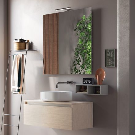 Kompozice koupelny Kompletní s umyvadlem, zrcadlem a podstavcem Made in Italy - Dream Viadurini