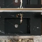 Kompozice koupelny se zrcadlem a dvojitým umyvadlem Made in Italy - Palom Viadurini