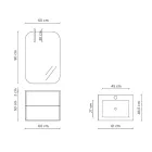 Koupelnová kompozice složená ze zrcadla a základny proti poškrábání Made in Italy - Kilo Viadurini