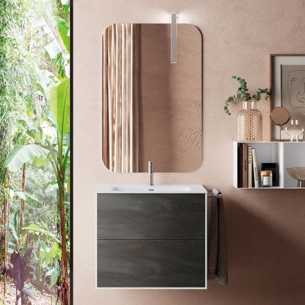 Koupelnová kompozice složená ze zrcadla a základny proti poškrábání Made in Italy - Kilo Viadurini