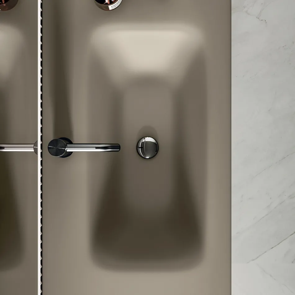 Koupelnová sestava včetně podstavce se 2 zásuvkami a 1 dvířky - Titan Viadurini