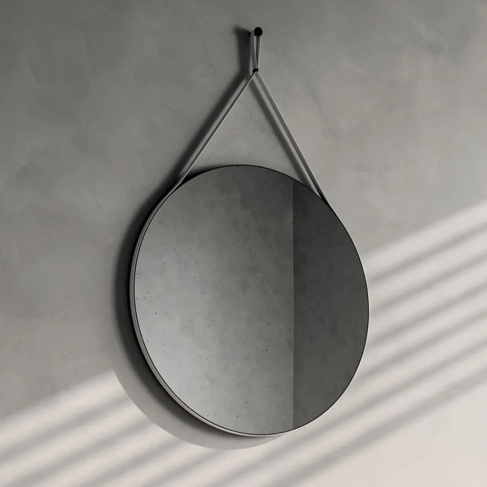 Koupelnová sestava včetně podstavce s kolečky, umyvadla a zrcadla - Titan Viadurini