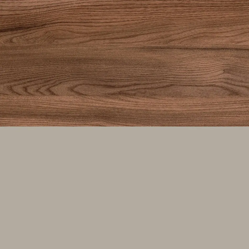 Koupelnová sestava s 1 zásuvkou, 2 dubovými policemi, umyvadlem a zrcadlem - Titan Viadurini