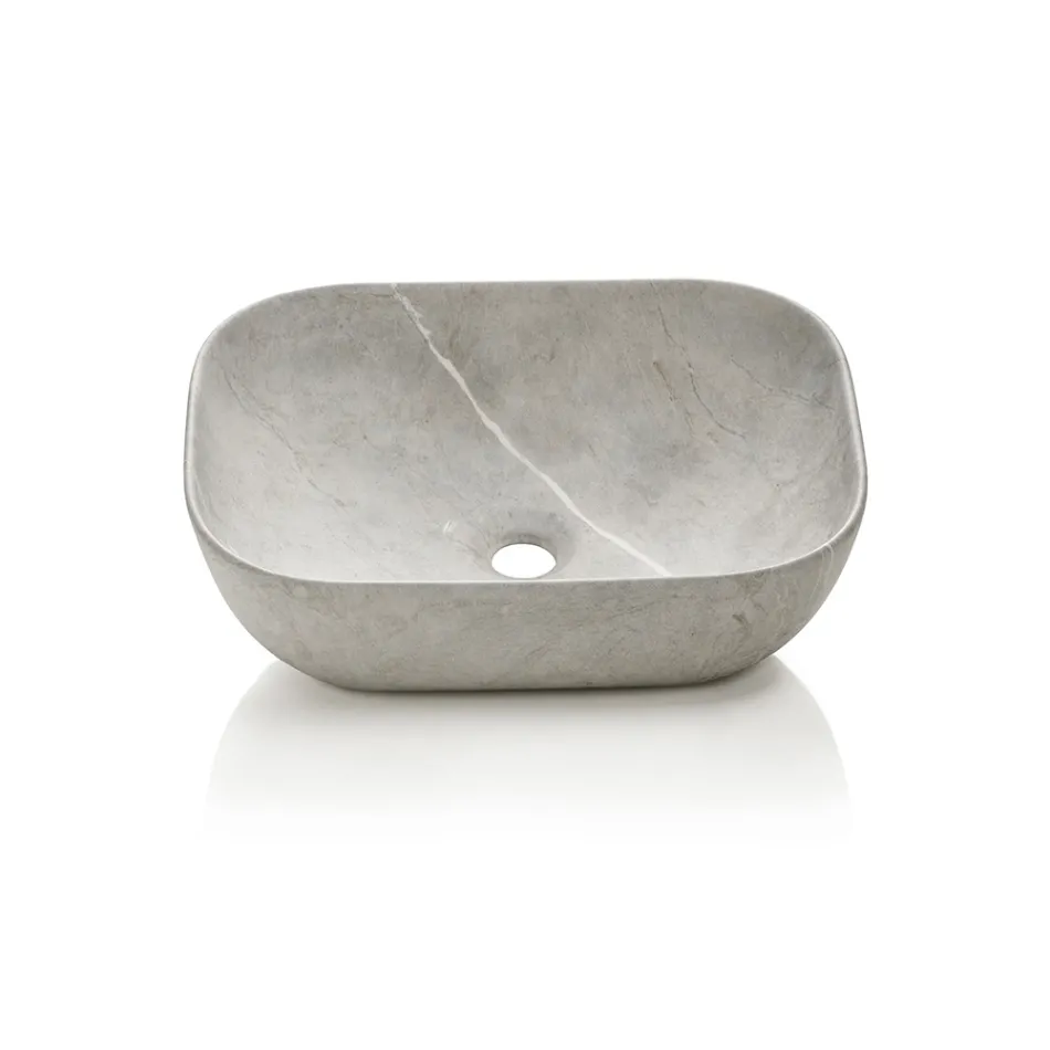 Koupelnová sestava s 1 zásuvkou, 2 dubovými policemi, umyvadlem a zrcadlem - Titan Viadurini