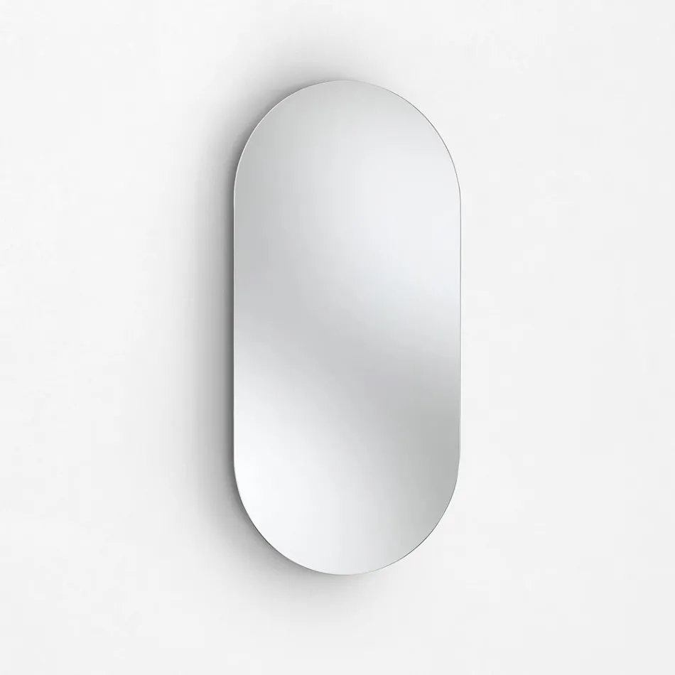 Koupelnová sestava s 1 zásuvkou, antracitovým pryskyřičným umyvadlem a zrcadlem - titan Viadurini