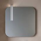 Koupelnová sestava se 2 dubovými zásuvkami, keramickým umyvadlem a zrcadlem - Titan Viadurini