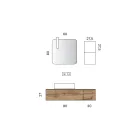 Koupelnová sestava se 2 dubovými zásuvkami, keramickým umyvadlem a zrcadlem - Titan Viadurini