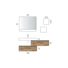Koupelnová sestava se 2 zásuvkami, bílým umyvadlem, zrcadlem a nástěnnou skříňkou - Elios Viadurini