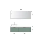 Koupelnová sestava se 2 zásuvkami, keramickým umyvadlem Calacatta a zrcadlem - Orione Viadurini