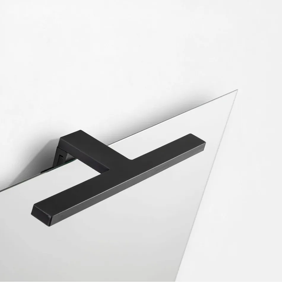 Koupelnová sestava se 2 zásuvkami, šedým skleněným umyvadlem a zrcadlem - Elios Viadurini