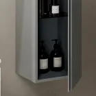 Koupelnová sestava se 2 zásuvkami, nástěnnou skříňkou, sloupem a zrcadlem - Titan Viadurini