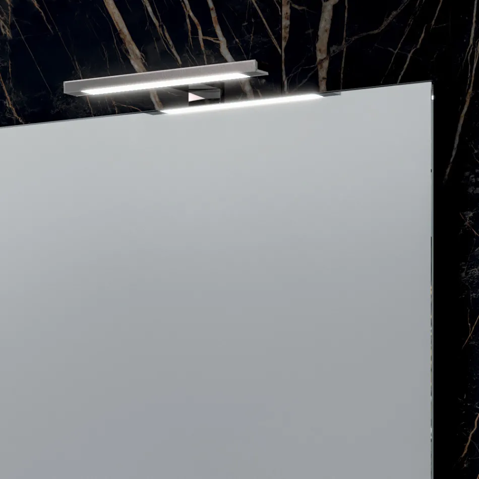 Koupelnová sestava se 4 zásuvkami, 2 keramickými umyvadly a zrcadlem - Titan Viadurini