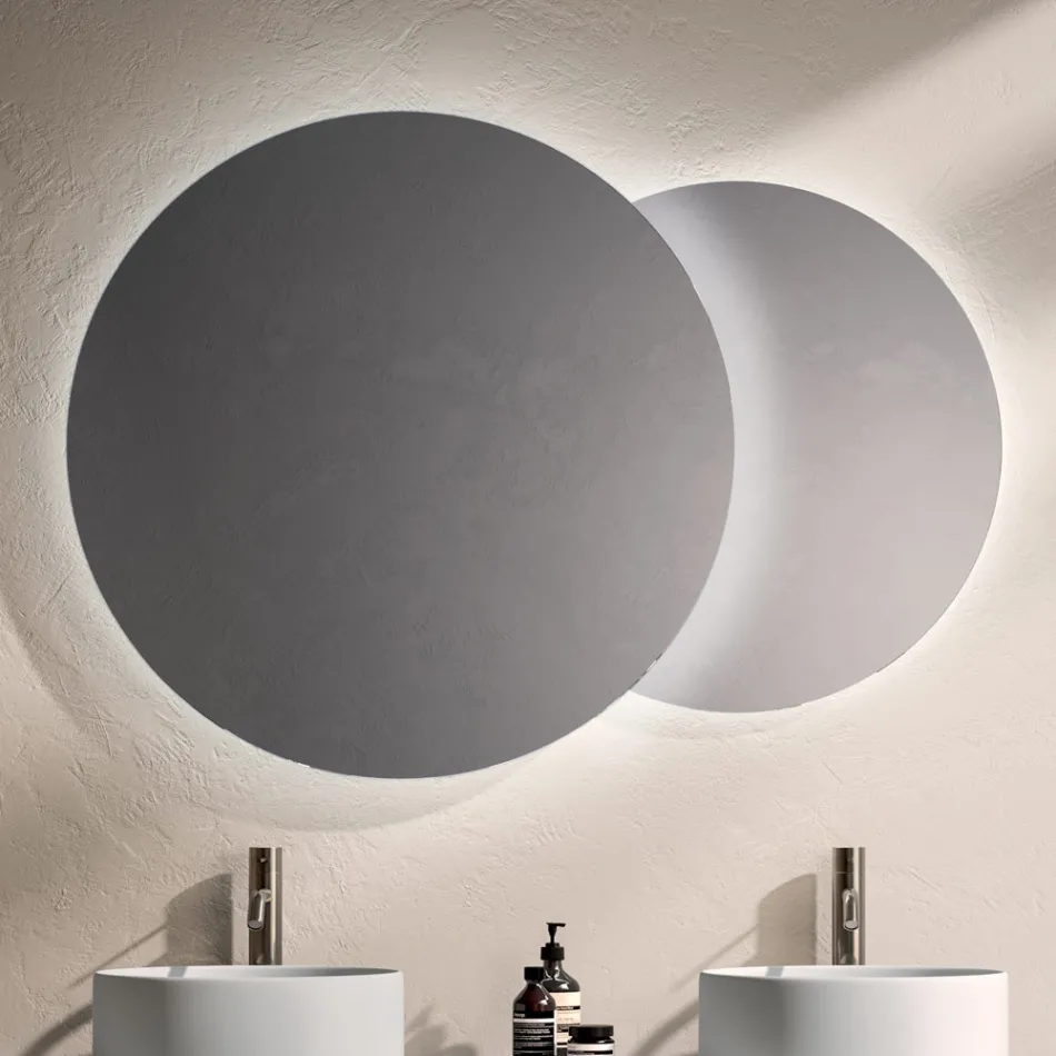 Koupelnová sestava se 4 zásuvkami v dubovém provedení Rio, zrcadlem a umyvadlem - Velaria Viadurini