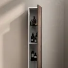 Koupelnová sestava se 4 zásuvkami v dubovém provedení Rio, zrcadlem a umyvadlem - Velaria Viadurini