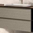 Koupelnová sestava se 4 zásuvkami, umyvadlem, zrcadlem a otevřenými policemi - Elios Viadurini