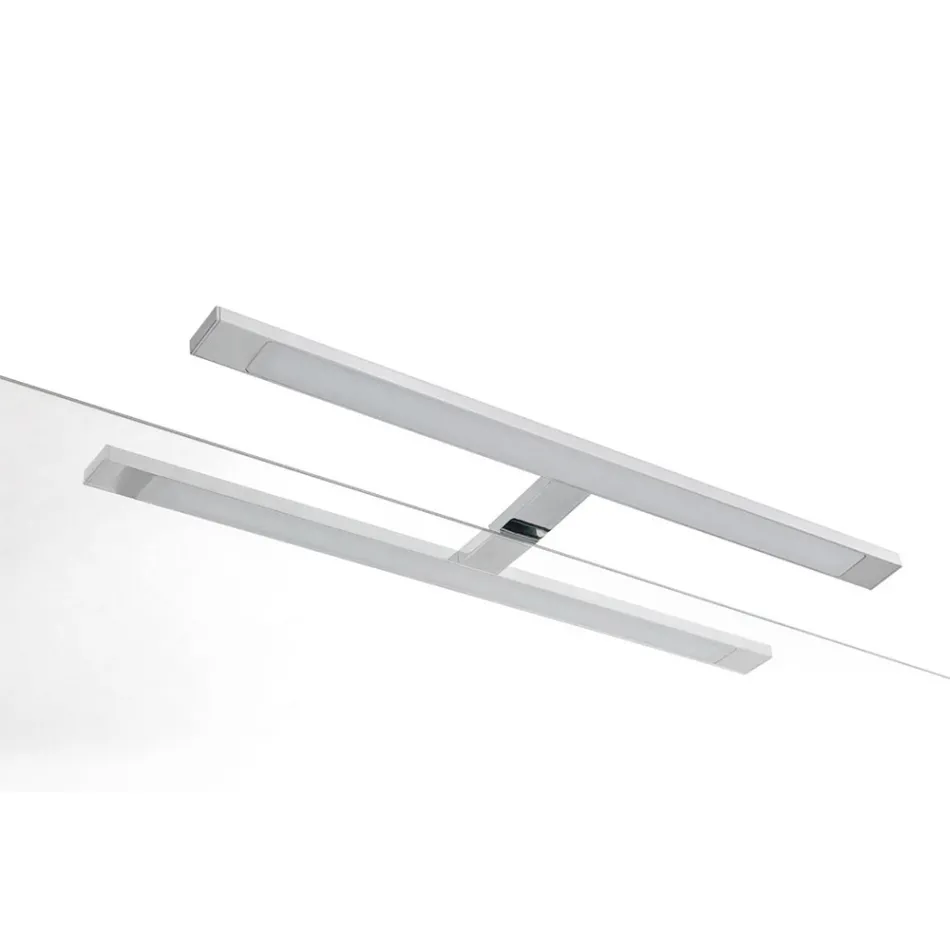 Koupelnová sestava se 4 zásuvkami, umyvadlem, zrcadlem a otevřenými policemi - Elios Viadurini