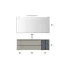 Koupelnová sestava se 4 zásuvkami, umyvadlem, zrcadlem a otevřenými policemi - Elios Viadurini