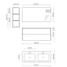 Koupelnová kompozice s medovým dubovým základem, umyvadlem a zrcadlem Made in Italy - Kilo Viadurini