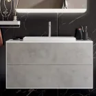 Koupelnové složení se základnou, zrcadlem a pryskyřičným umyvadlem Made in Italy - Kilo Viadurini