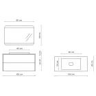 Koupelnové složení se základnou, zrcadlem a pryskyřičným umyvadlem Made in Italy - Kilo Viadurini