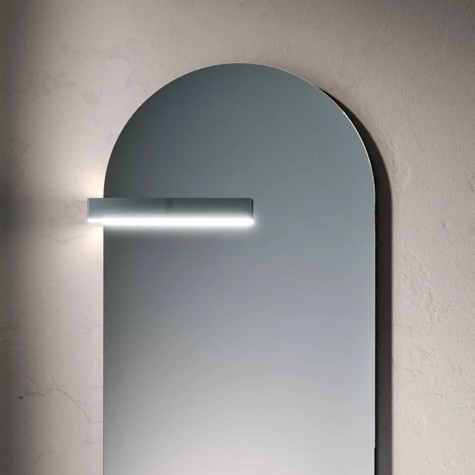 Koupelnová sestava se zásuvkou, umyvadlem, zrcadlem, nástěnnou skříňkou a policí - Elios Viadurini