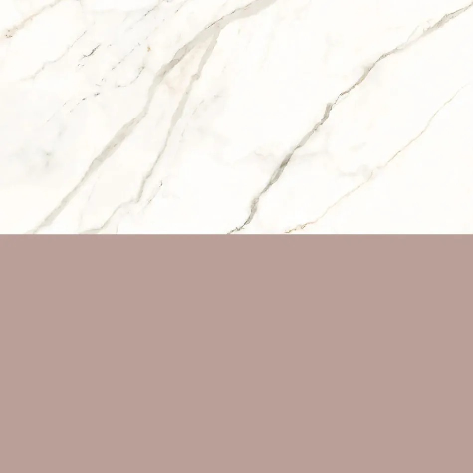 Koupelnová kompozice s pudrově růžovou zásuvkou a umyvadlem z kalakatové barvy - Elios Viadurini