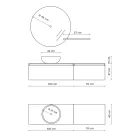 Koupelnová kompozice s umyvadlem, závěsným podstavcem a zrcadlem Made in Italy - sen Viadurini
