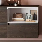 Složení koupelny s keramickým umyvadlem a zrcadlem Made in Italy - Dream Viadurini