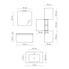 Koupelnové složení s pryskyřičným umyvadlem, Made in Italy Základna proti poškrábání - Dream Viadurini