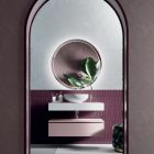 Koupelnová kompozice s pryskyřičným umyvadlem a zrcadlem Made in Italy - Palom Viadurini