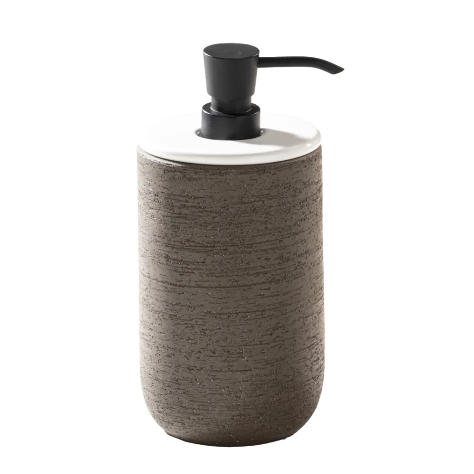 Koupelnová kompozice s teakovou skříňkou, zrcadlem a doplňky - Carolie Viadurini