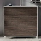 Koupelnová sestava se zrcadlem, podstavcem a pryskyřičným umyvadlem vyrobená v Itálii - Kilos Viadurini