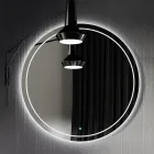 Koupelnová sestava se zrcadlem, podstavcem a pryskyřičným umyvadlem vyrobená v Itálii - Kilos Viadurini