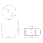Koupelnová sestava se zrcadlem, podstavcem a pryskyřičným umyvadlem vyrobená v Itálii - Kilos Viadurini