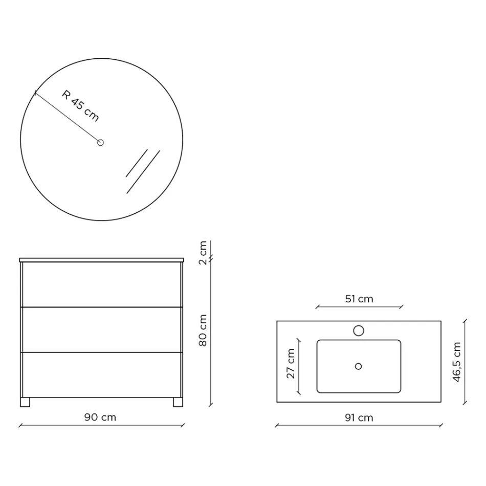 Koupelnová sestava se zrcadlem, podstavcem a pryskyřičným umyvadlem vyrobená v Itálii - Kilos Viadurini
