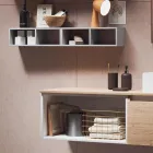 Koupelnová kompozice se zrcadlem s integrovanou lampou, umyvadlem a podstavcem - sen Viadurini