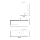 Koupelnová kompozice se zrcadlem s integrovanou lampou, umyvadlem a podstavcem - sen Viadurini