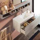 Koupelnové složení se zrcadlem a lampou, základna proti poškrábání Made in Italy - Dream Viadurini