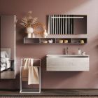Koupelnové složení se zrcadlem a lampou, základna proti poškrábání Made in Italy - Dream Viadurini