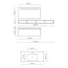 Koupelnové složení se zrcadlem a lampou, základna proti poškrábání Made in Italy - Dream Viadurini