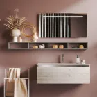 Koupelnové složení se zrcadlem a lampou, základna proti poškrábání Made in Italy - Dream Viadurini