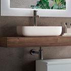 Koupelnová kompozice se zrcadlem a keramickým umyvadlem Made in Italy - Palom Viadurini