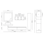 Koupelnová kompozice se zrcadlem a keramickým umyvadlem Made in Italy - Palom Viadurini