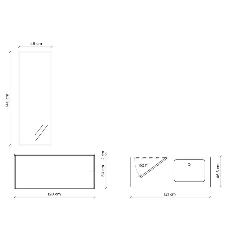 Koupelnové složení se zrcadlem otočným o 180°, podstavec a umyvadlo Made in Italy - kilogramy Viadurini