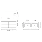 Koupelnové složení se zrcadlem, dvojitým umyvadlem a podstavcem Made in Italy - Kilo Viadurini