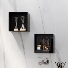 Koupelnová kompozice se zrcadlem, pryskyřičným umyvadlem a podstavcem Made in Italy - Palom Viadurini