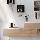 Koupelnová kompozice se zrcadlem, pryskyřičným umyvadlem a podstavcem Made in Italy - Palom Viadurini