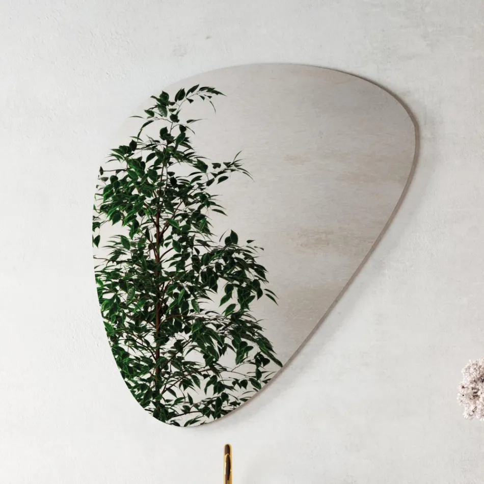 Složení koupelny s moderním zrcadlem a konzolovým umyvadlem Made in Italy - Palom Viadurini