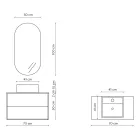 Koupelnová kompozice s oválným zrcadlem, podstavcem a umyvadlem Made in Italy - Kilo Viadurini